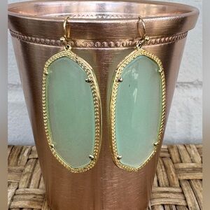 Kendra Scott Danielle Gold & Pale Green Glass Earrings